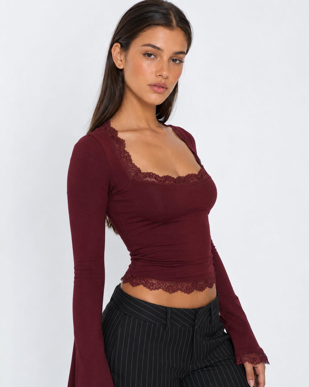 ARIA | Lace Trim Top