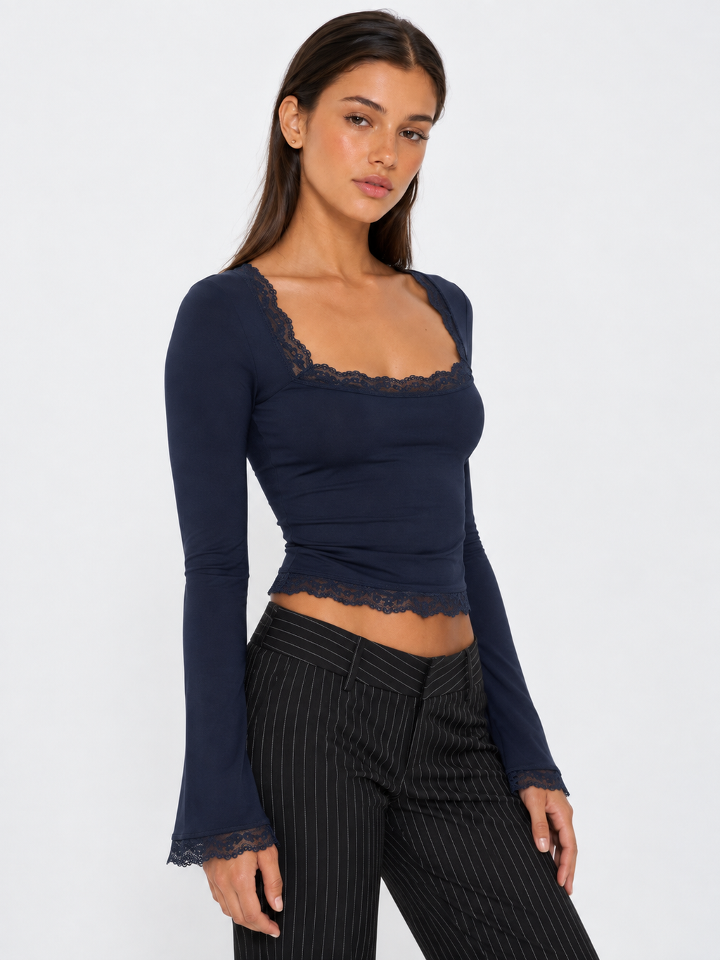 ARIA | Lace Trim Top