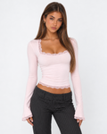 ARIA | Lace Trim Top